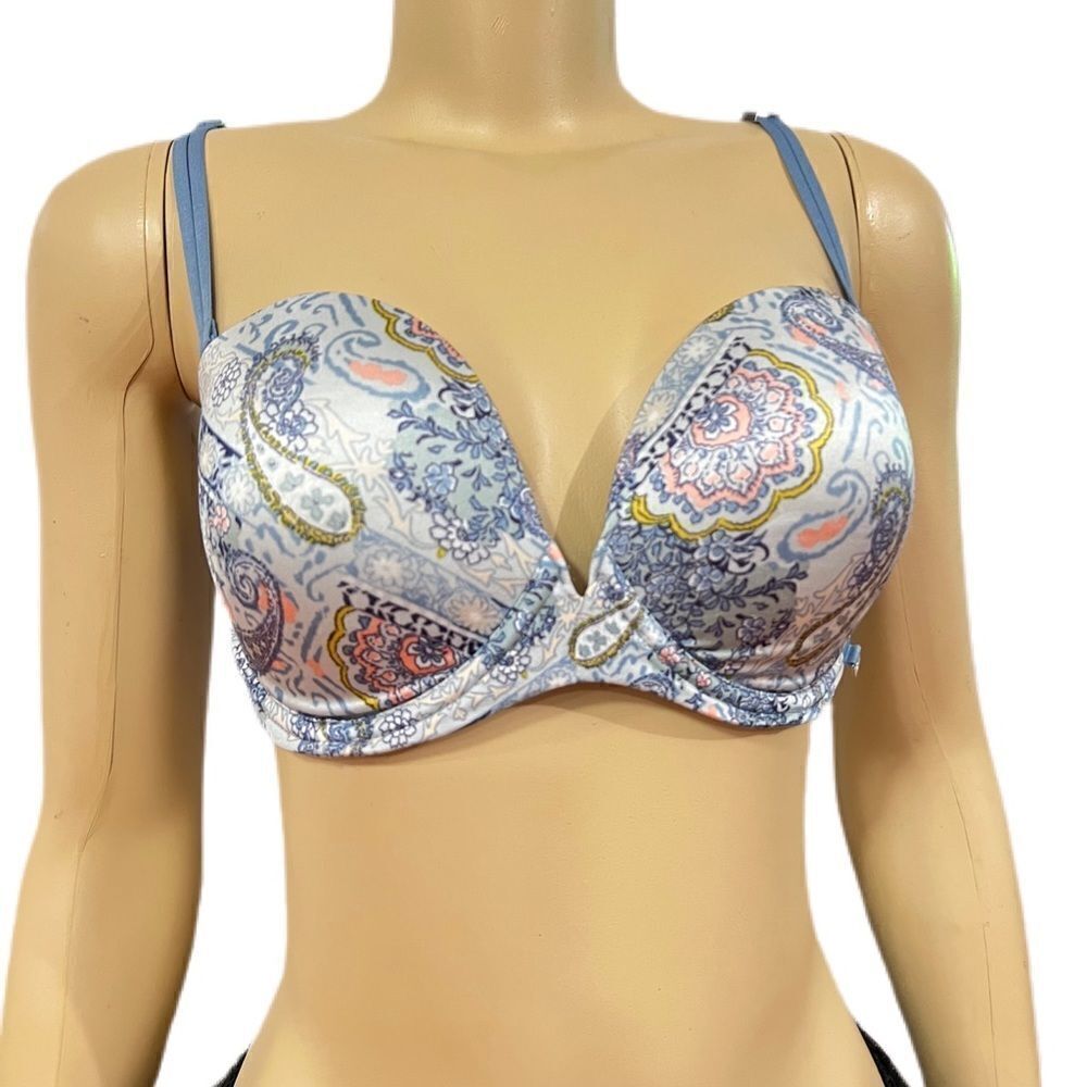NEW Victoria’s Secret Very Sexy Multiway Padded Satin bra blue multicolor 32DD